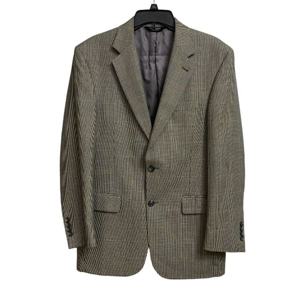Jos. A. Bank Signature Collection Gordon Blazer 38 Houndstooth Plaid Silk Wood - Picture 1 of 16